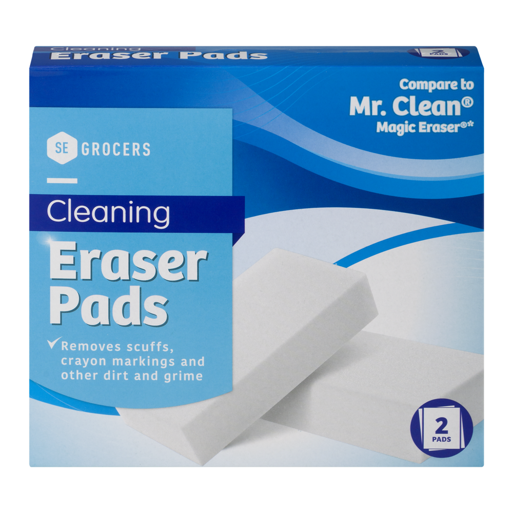 slide 1 of 1, SE Grocers Eraser Pad Cleaners, 2 ct