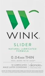 Wink Male Lubricated Slider Latex Condoms 10 ea