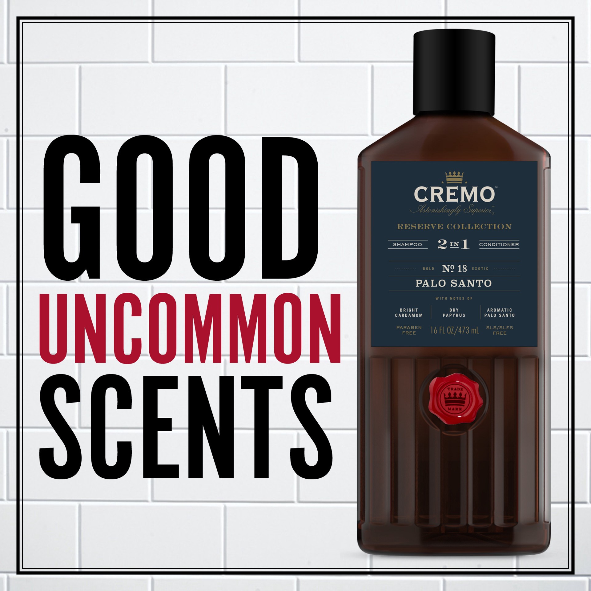 slide 6 of 8, Cremo 2-in-1 Shampoo, Shampoo & Conditioner, Palo Santo, 16oz, 16 fl oz