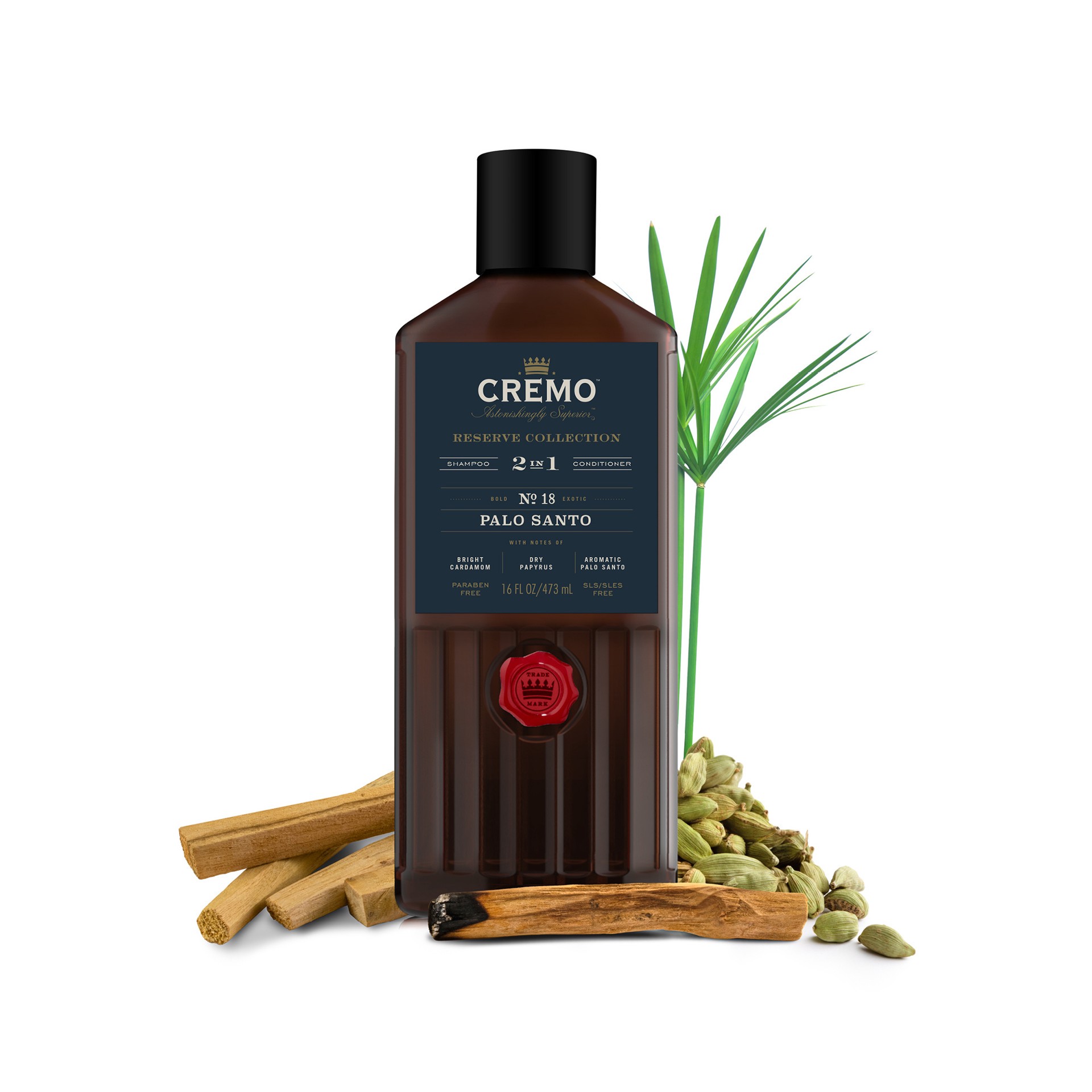 slide 5 of 8, Cremo 2-in-1 Shampoo, Shampoo & Conditioner, Palo Santo, 16oz, 16 fl oz