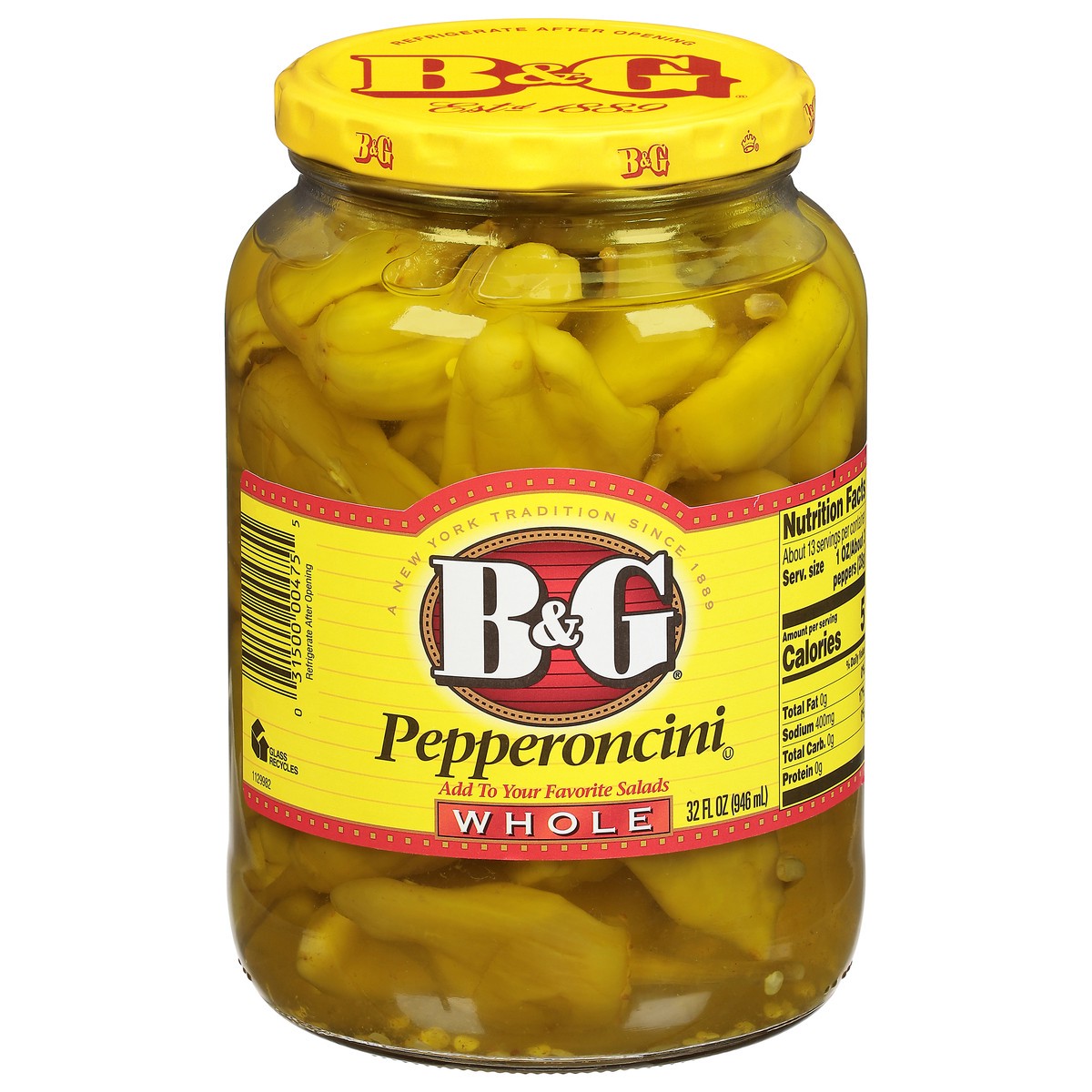 slide 1 of 12, B&G Whole Pepperoncini Pickles 32 fl oz, 32 fl oz