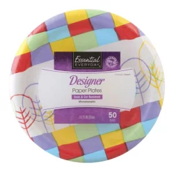 Essential Everyday Designer Paper Plates, 10.25"