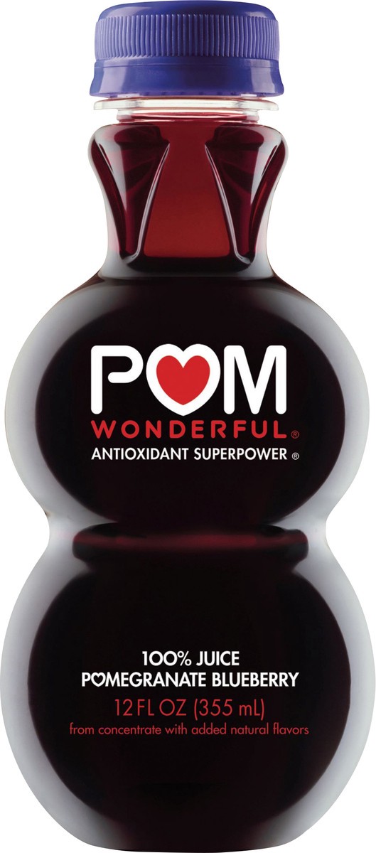 slide 1 of 3, POM Wonderful 100% Juice, Pomegranate Blueberry, 12 Ounce, 12 oz