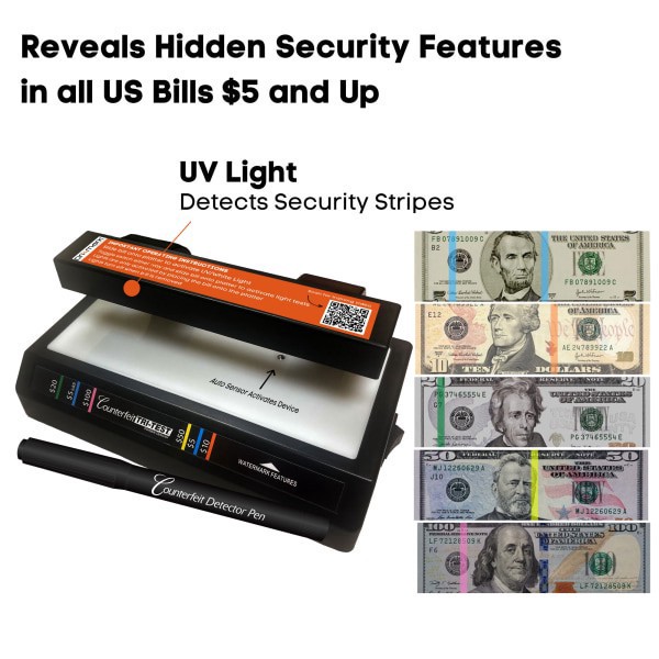 slide 3 of 10, Dri-Mark Tri-Test Ultraviolet Counterfeit Detector, 1 ct