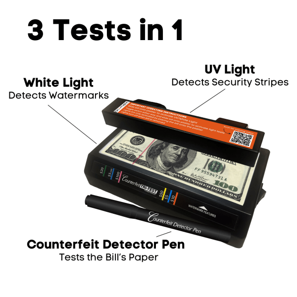 slide 5 of 10, Dri-Mark Tri-Test Ultraviolet Counterfeit Detector, 1 ct