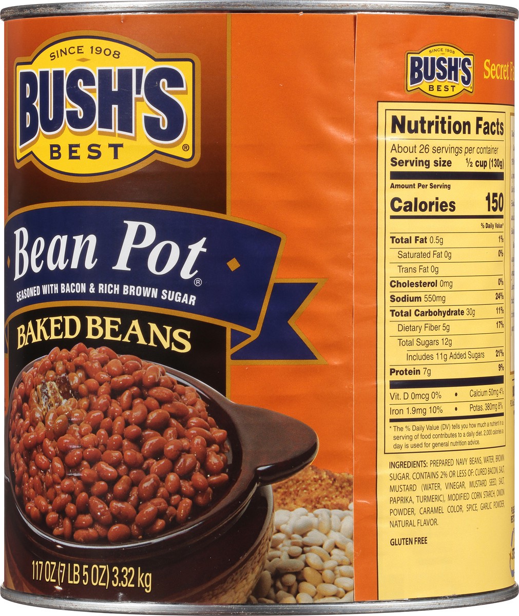 slide 4 of 8, Bush's Best Bush's Bean Pot Baked Beans 117 oz, 117 oz