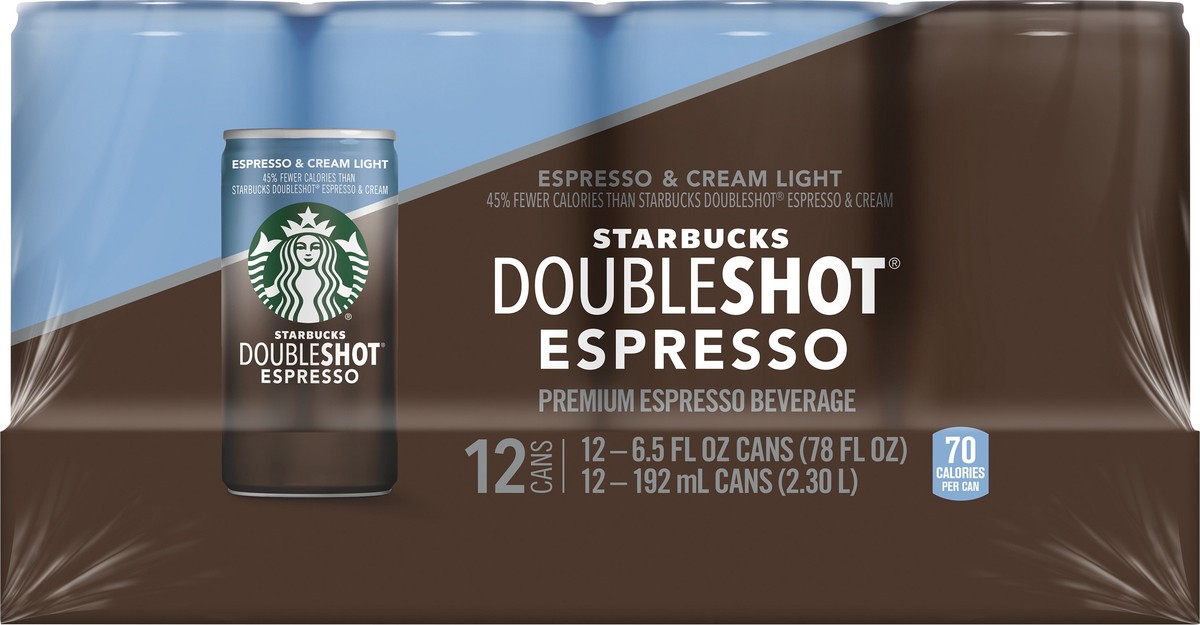 slide 4 of 7, Starbucks DoubleShot Espresso & Cream Light Espresso Beverage 12 ea, 12 ct