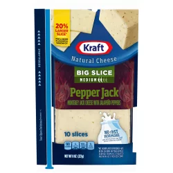 Kraft Big Slice Pepper Jack Medium Cheese Slices Pack