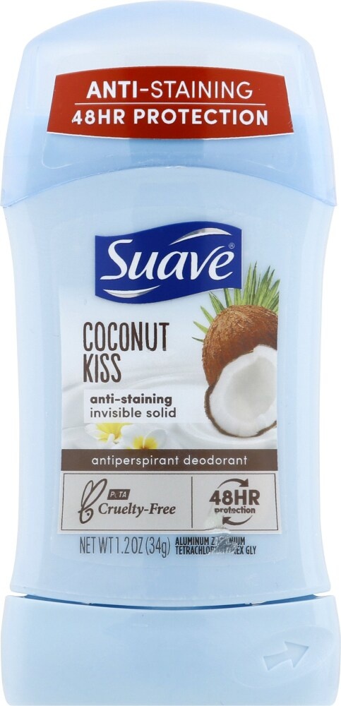 slide 1 of 1, Suave Deodorant Antiperspirant & Deodorant Stick Coconut Kiss, 1.2 oz