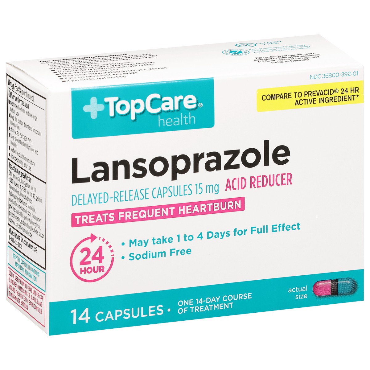 slide 8 of 9, TopCare Lansoprazole 15Mg, 14 ct