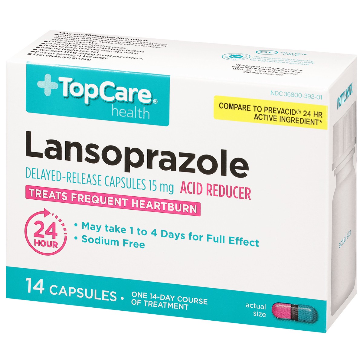 slide 2 of 9, TopCare Lansoprazole 15Mg, 14 ct