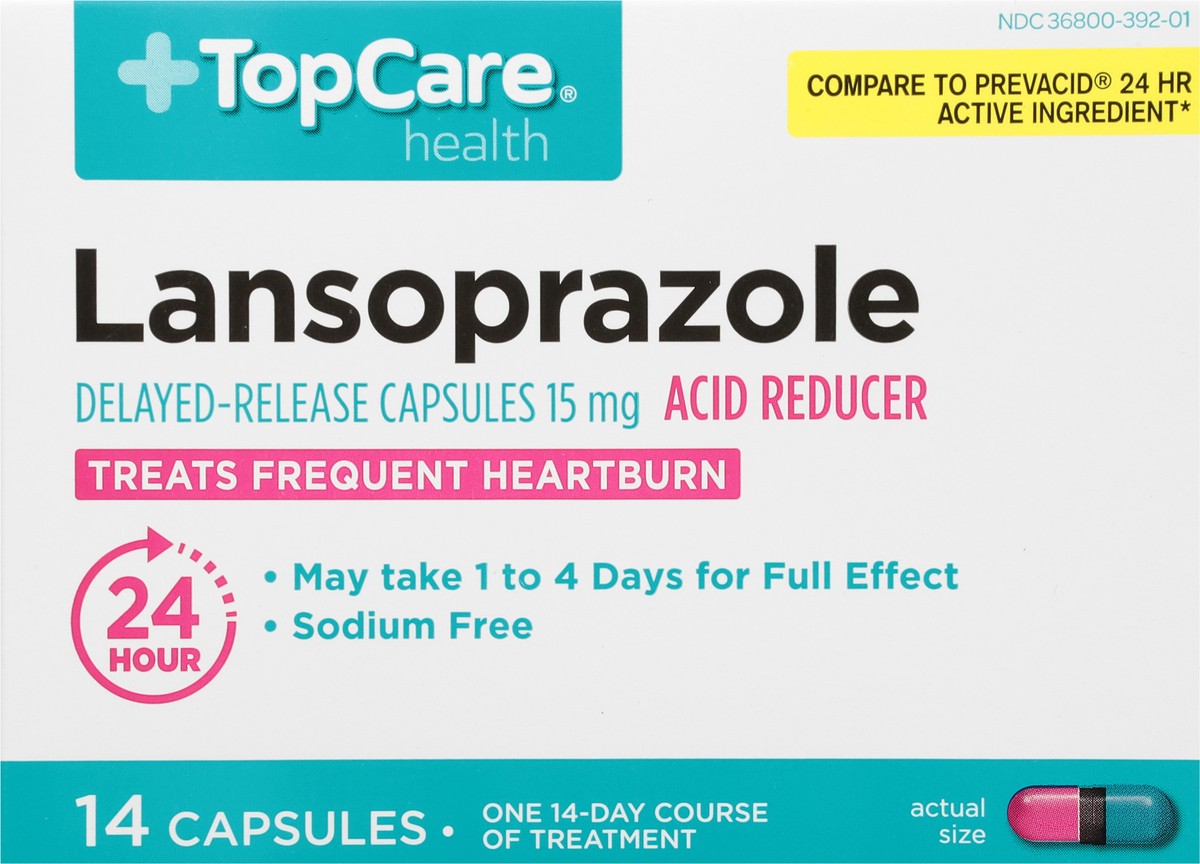 slide 9 of 9, TopCare Lansoprazole 15Mg, 14 ct