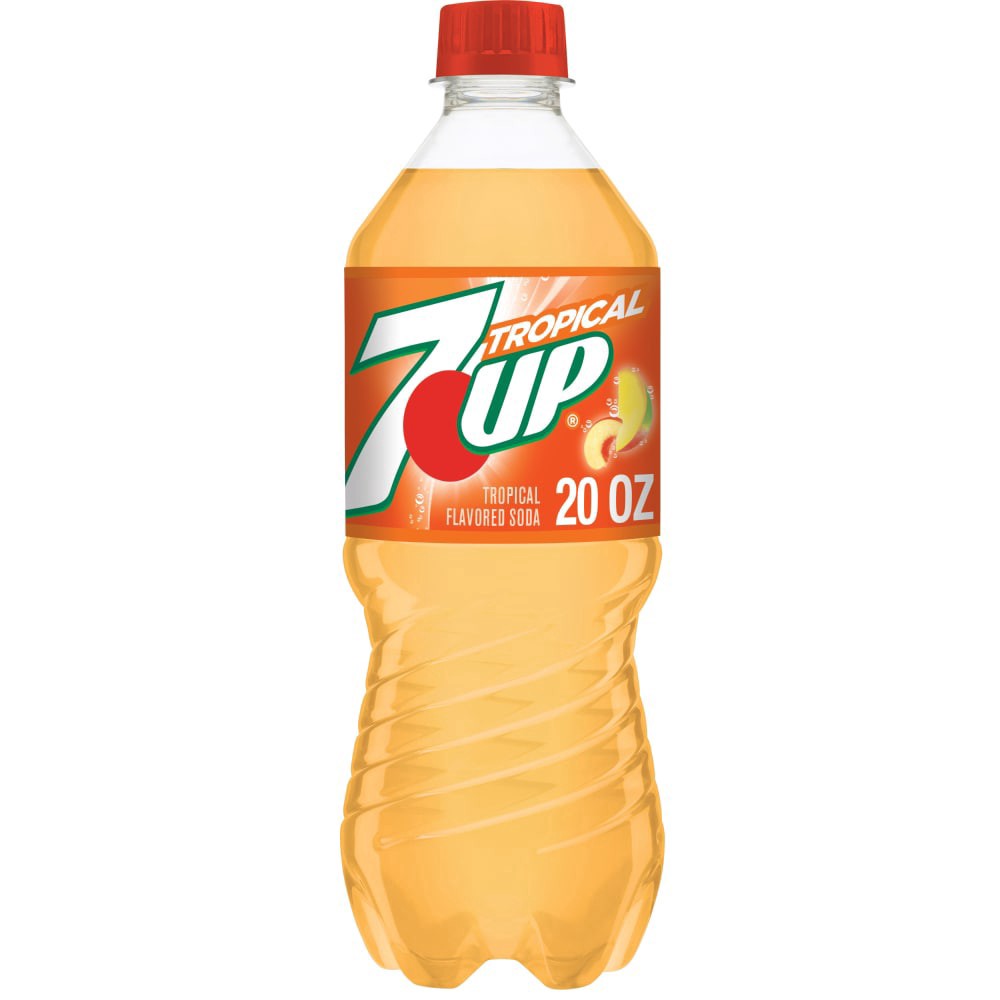 slide 4 of 6, 7Up Tropical Caffeine Free Soda Bottle, 20 fl oz