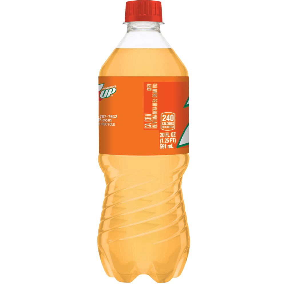 slide 5 of 6, 7Up Tropical Caffeine Free Soda Bottle, 20 fl oz