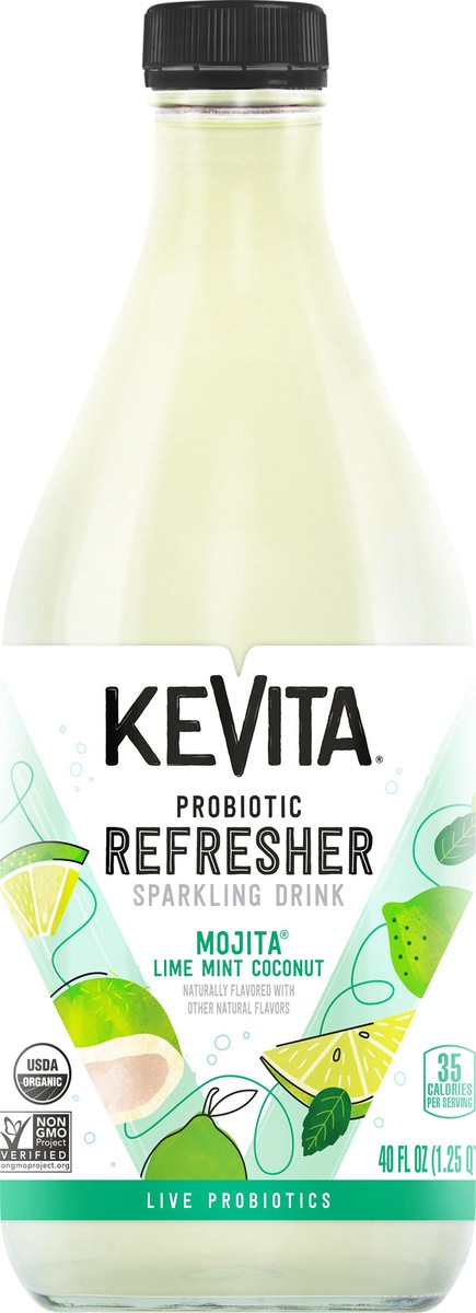 slide 2 of 7, Kevita Sparkling Probiotic Drink Mojita Lime Mint Coconut - 40 fl oz, 40 oz