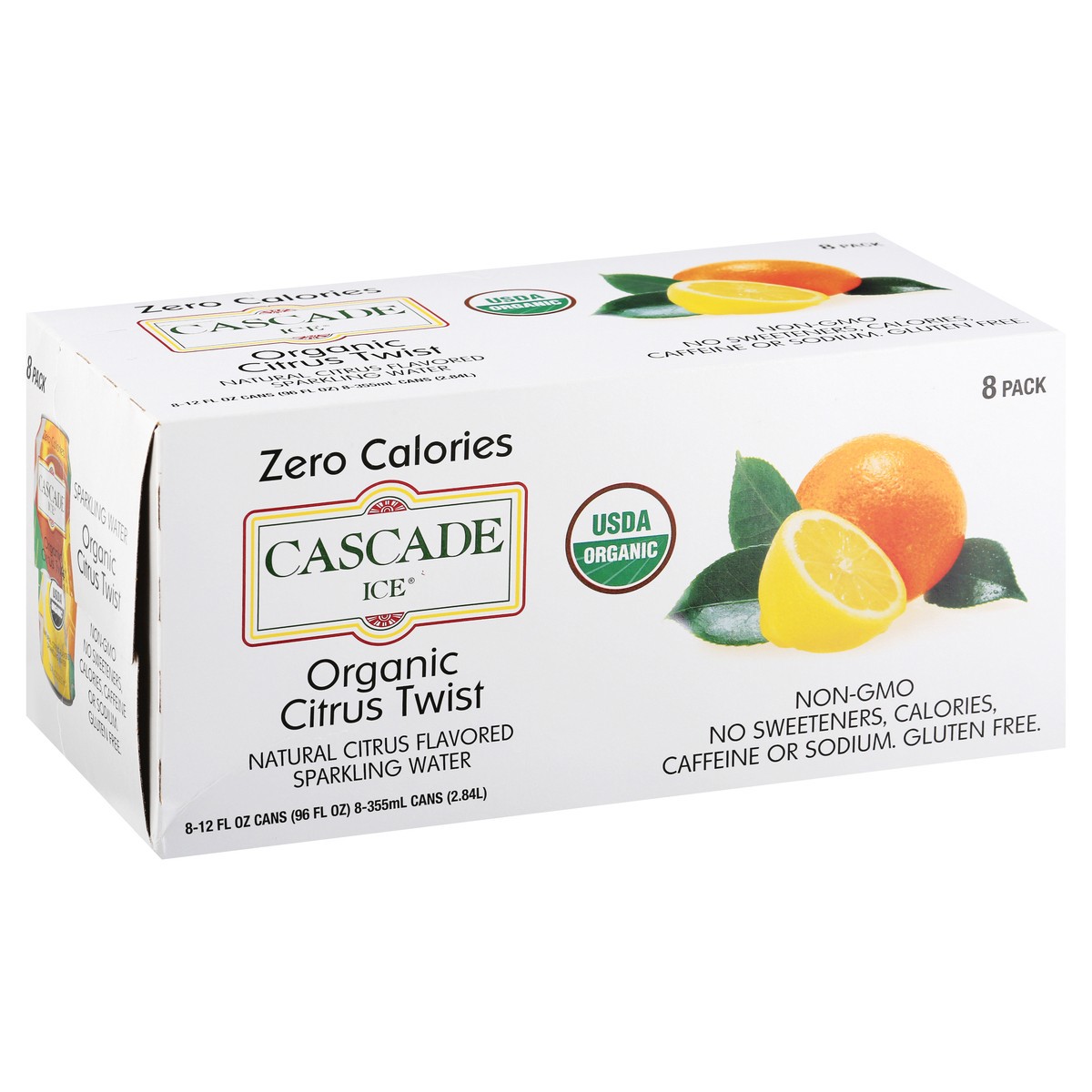 slide 12 of 13, Cascade Ice 8 Pack Organic Citrus Twist Sparkling Water 8 ea - 8 ct, 8 ct; 12 fl oz