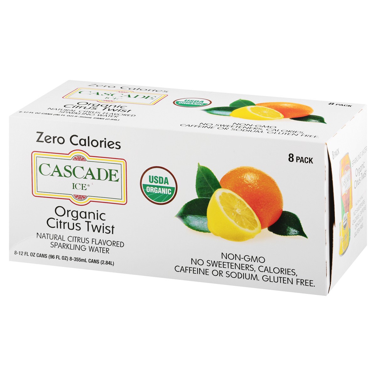 slide 4 of 13, Cascade Ice 8 Pack Organic Citrus Twist Sparkling Water 8 ea - 8 ct, 8 ct; 12 fl oz