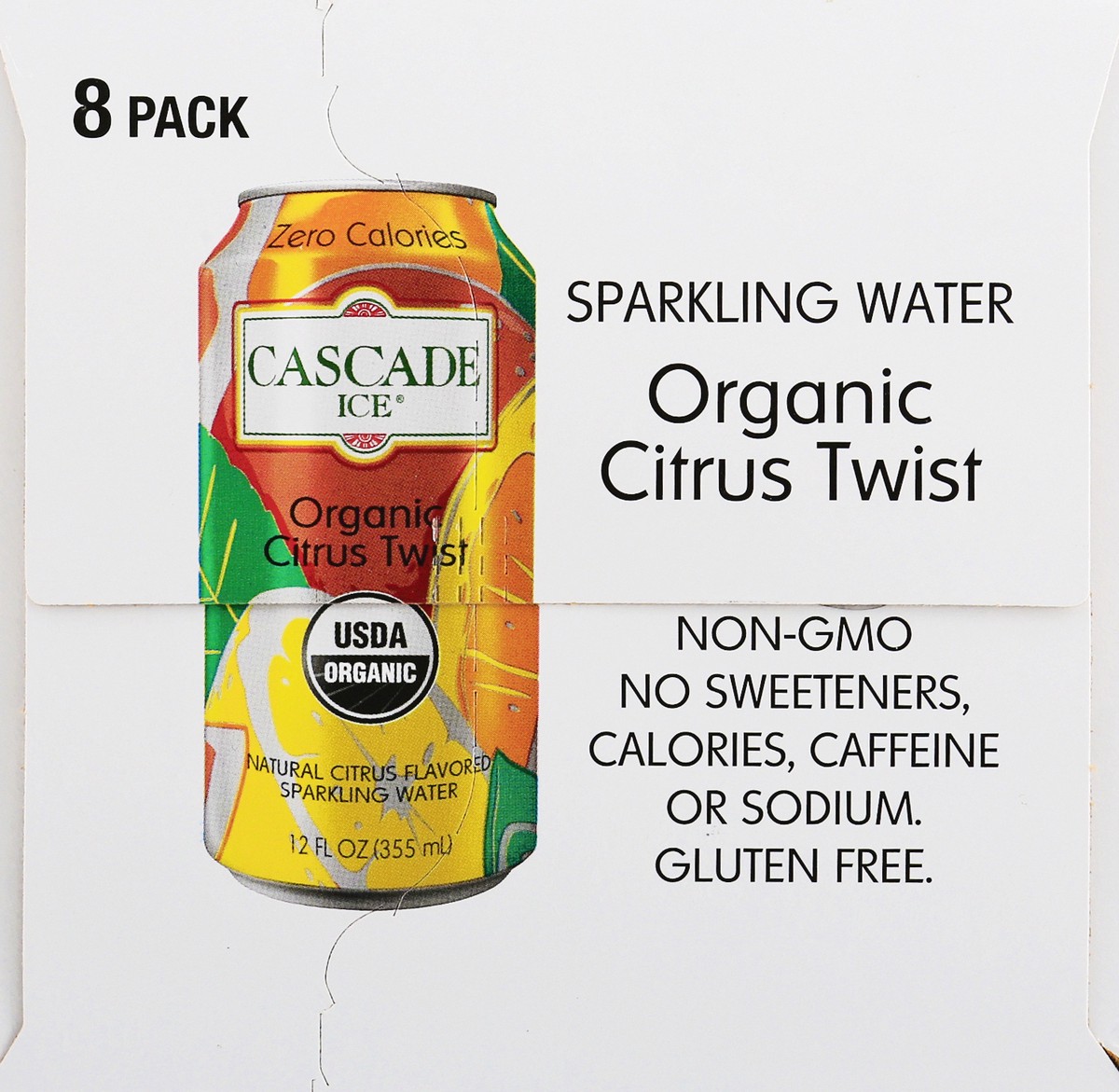 slide 8 of 13, Cascade Ice 8 Pack Organic Citrus Twist Sparkling Water 8 ea - 8 ct, 8 ct; 12 fl oz