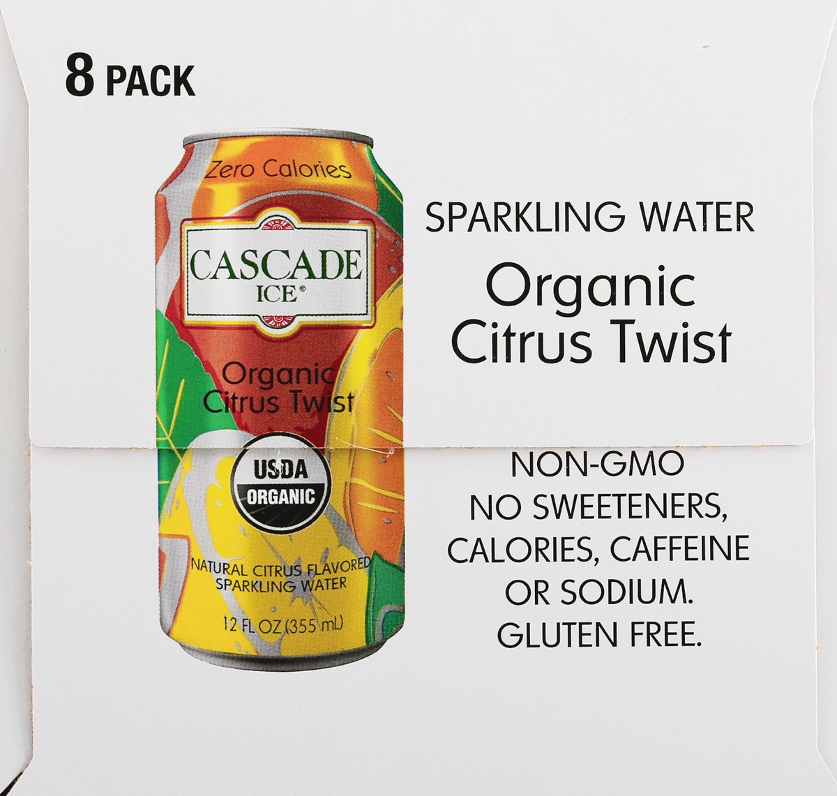 slide 2 of 13, Cascade Ice 8 Pack Organic Citrus Twist Sparkling Water 8 ea - 8 ct, 8 ct; 12 fl oz