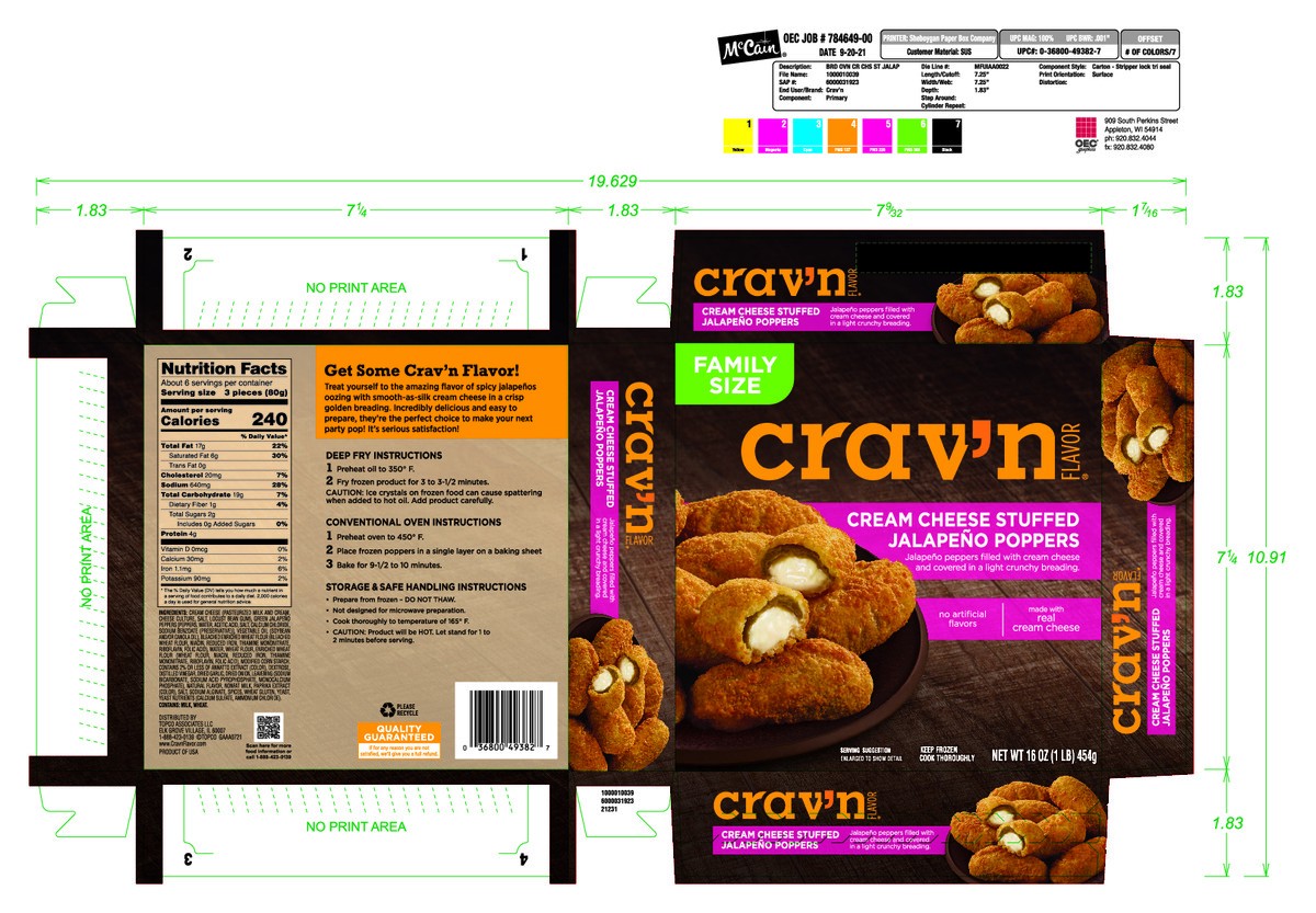 slide 9 of 16, Crav'n Flavor Cream Cheese Jalapeno Poppers, 16 oz