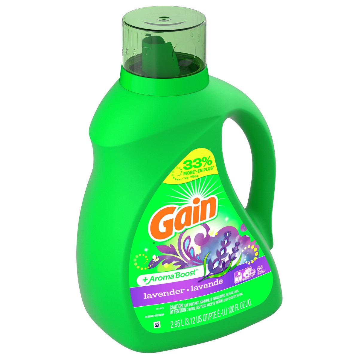 slide 2 of 4, Gain +Aroma Boost Lavender Detergent 2.95 lt, 2.95 l