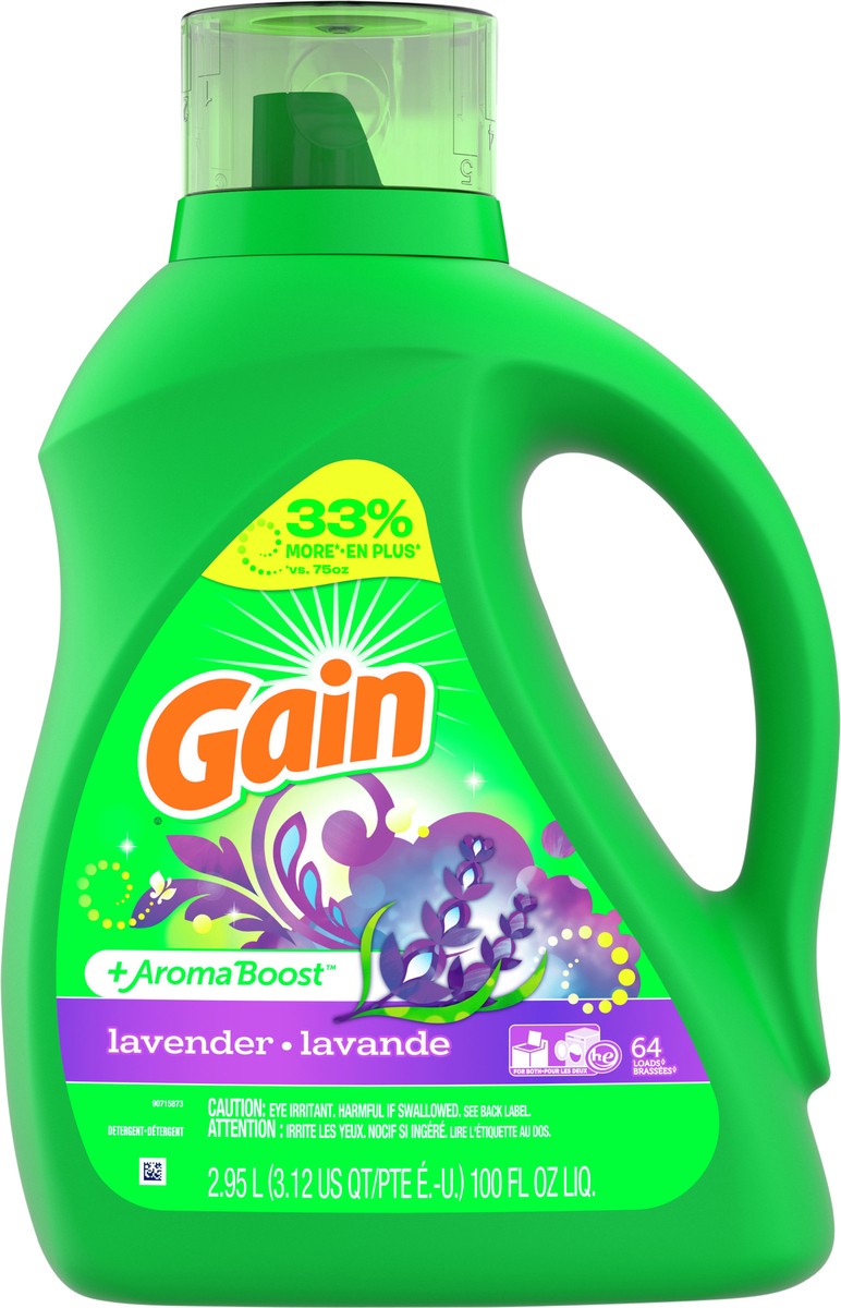 slide 4 of 4, Gain +Aroma Boost Lavender Detergent 2.95 lt, 2.95 l