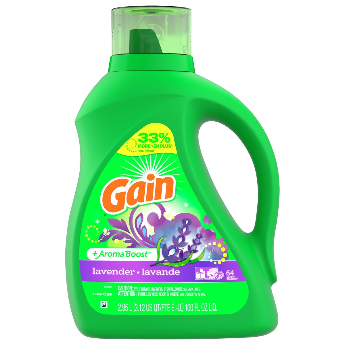 slide 1 of 4, Gain +Aroma Boost Lavender Detergent 2.95 lt, 2.95 l
