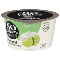 So Delicious Dairy Free Coconut Yogurt Alternative, Key Lime, Vegan, Gluten Free, Non-GMO, Creamy Plant Based Yogurt Alternative, 5.3 oz Container