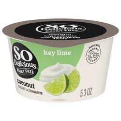 So Delicious Dairy Free Coconut Yogurt Alternative, Key Lime, Vegan, Gluten Free, Non-GMO, Creamy Plant Based Yogurt Alternative, 5.3 oz Container