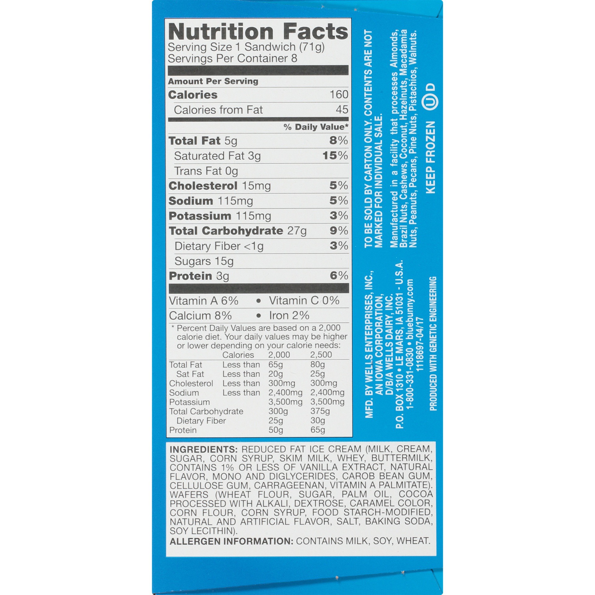 slide 5 of 8, Blue Bunny Vanilla Ice Cream Sandwich, 8 ct