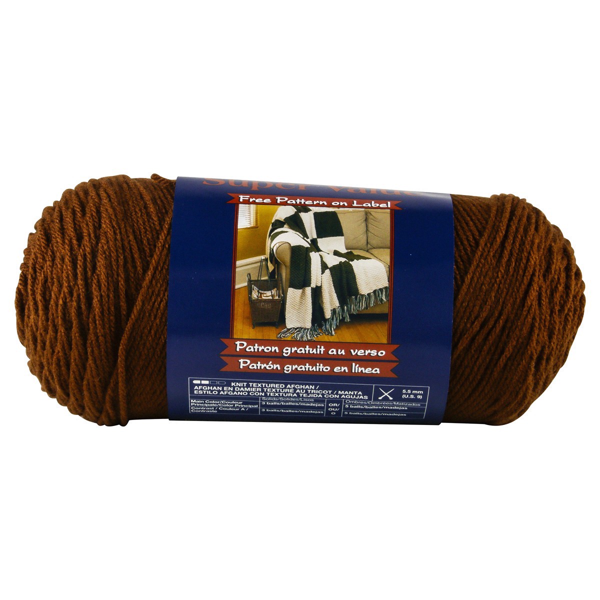 slide 3 of 3, Bernat Super Value Yarn - Walnut, 1 ct