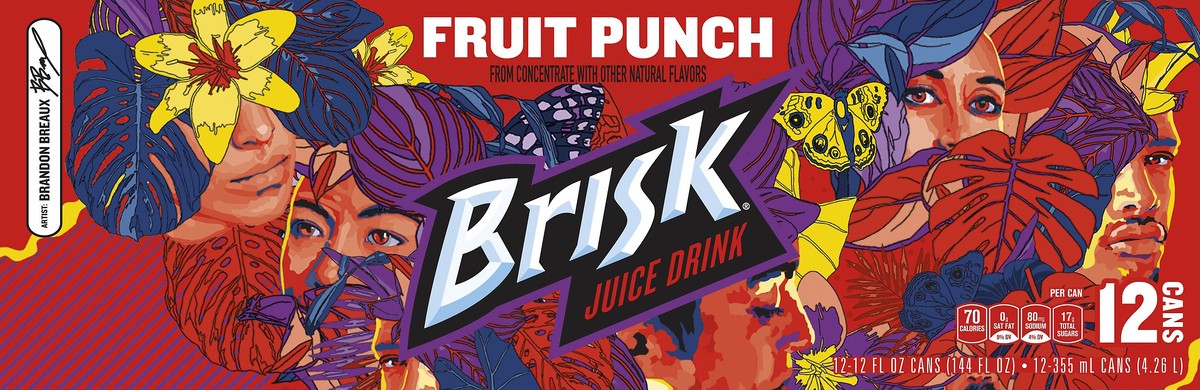 slide 8 of 8, Brisk Fruit Punch Juice Drink - 12 ct, 12 ct