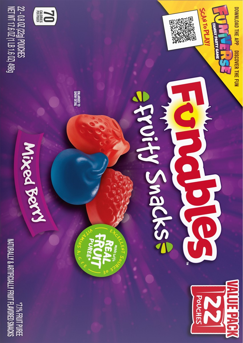 slide 9 of 9, Funables 05459 159512 Mixed Berry Funiverse Fruity Snacks 22 ct, 22 ct