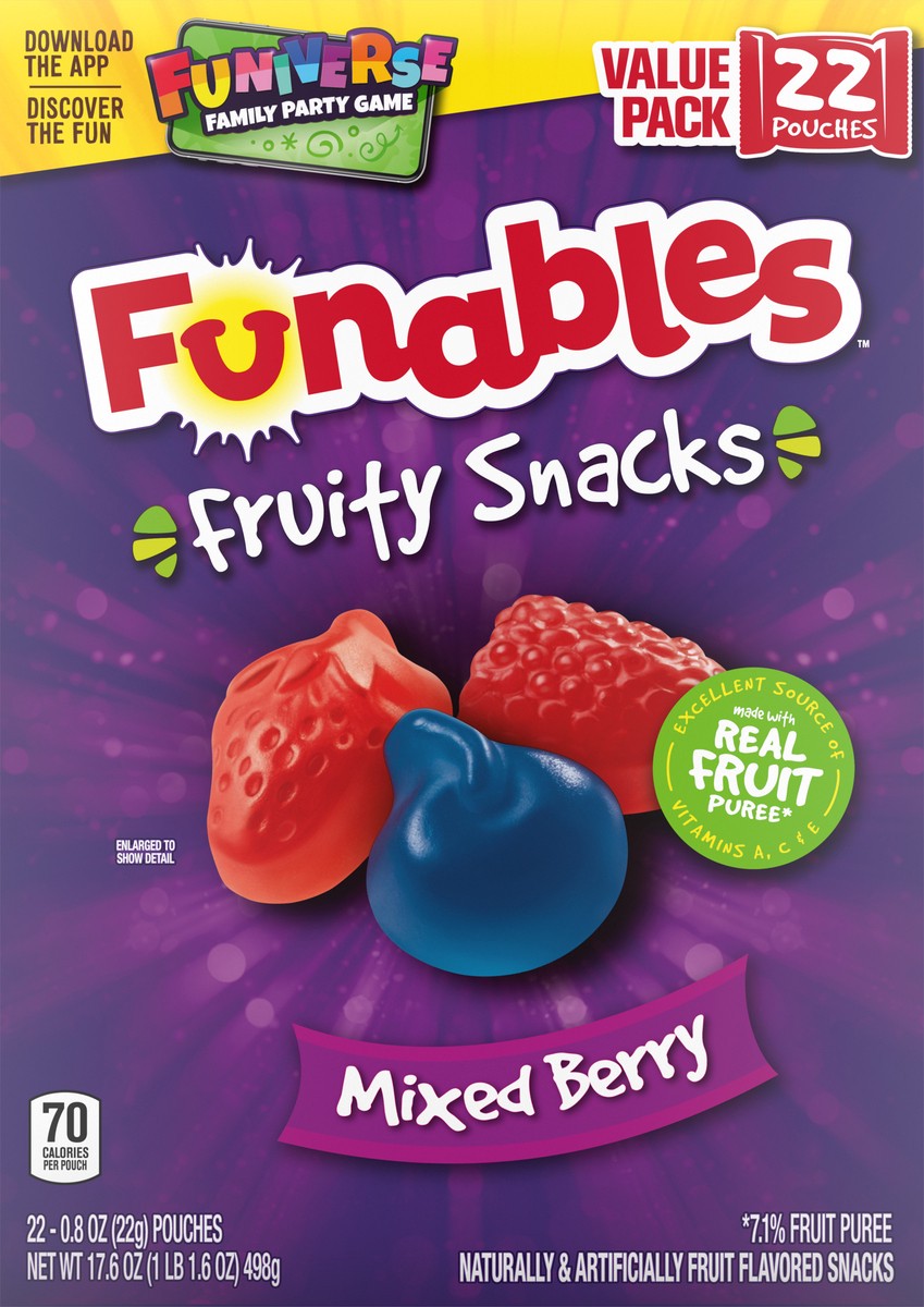 slide 3 of 9, Funables 05459 159512 Mixed Berry Funiverse Fruity Snacks 22 ct, 22 ct