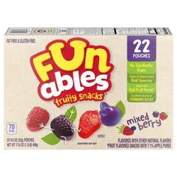 Funables Mixed Berry Fruity Snacks Value Pack 22 - 0.8 oz Pouches