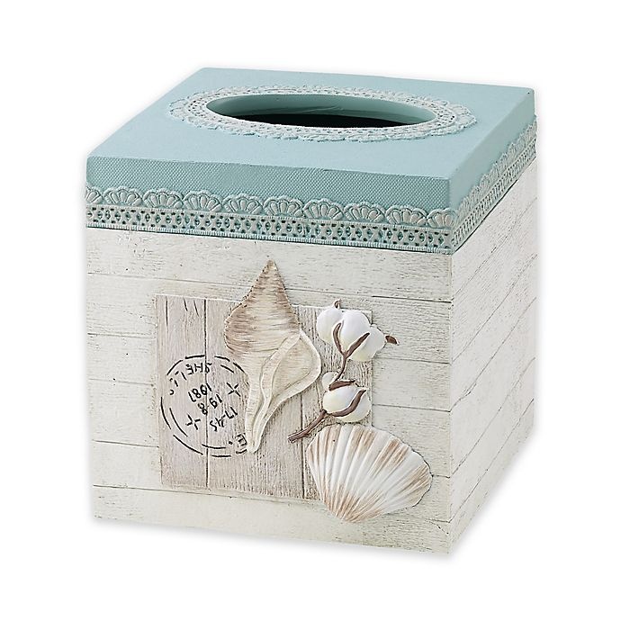 slide 1 of 1, Avanti Farmhouse Shell Boutique Tissue Box Cover, 1 ct