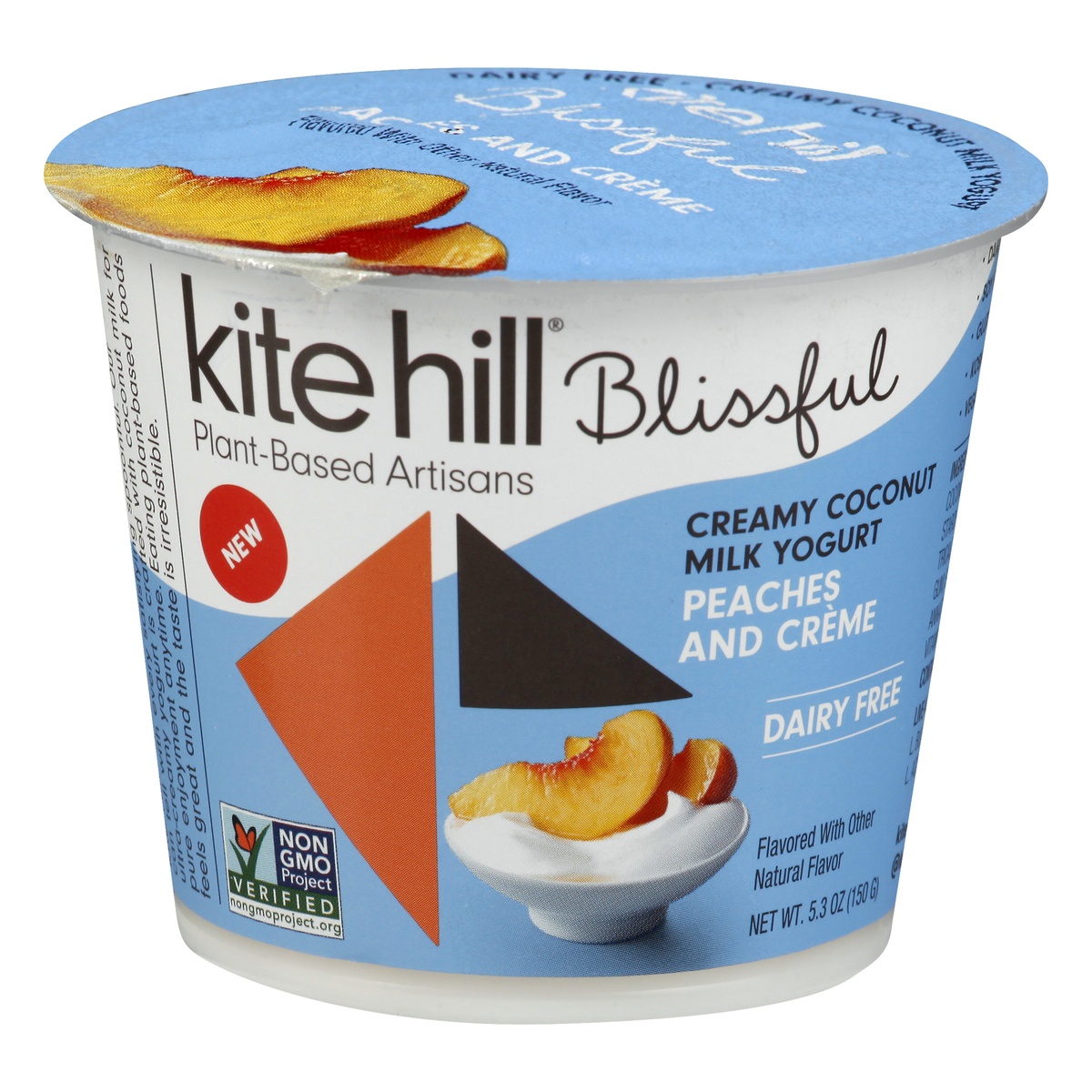 slide 1 of 1, Kite Hill Blissful Peaches and Creme Creamy Coconut Milk Yogurt, 5.3 oz