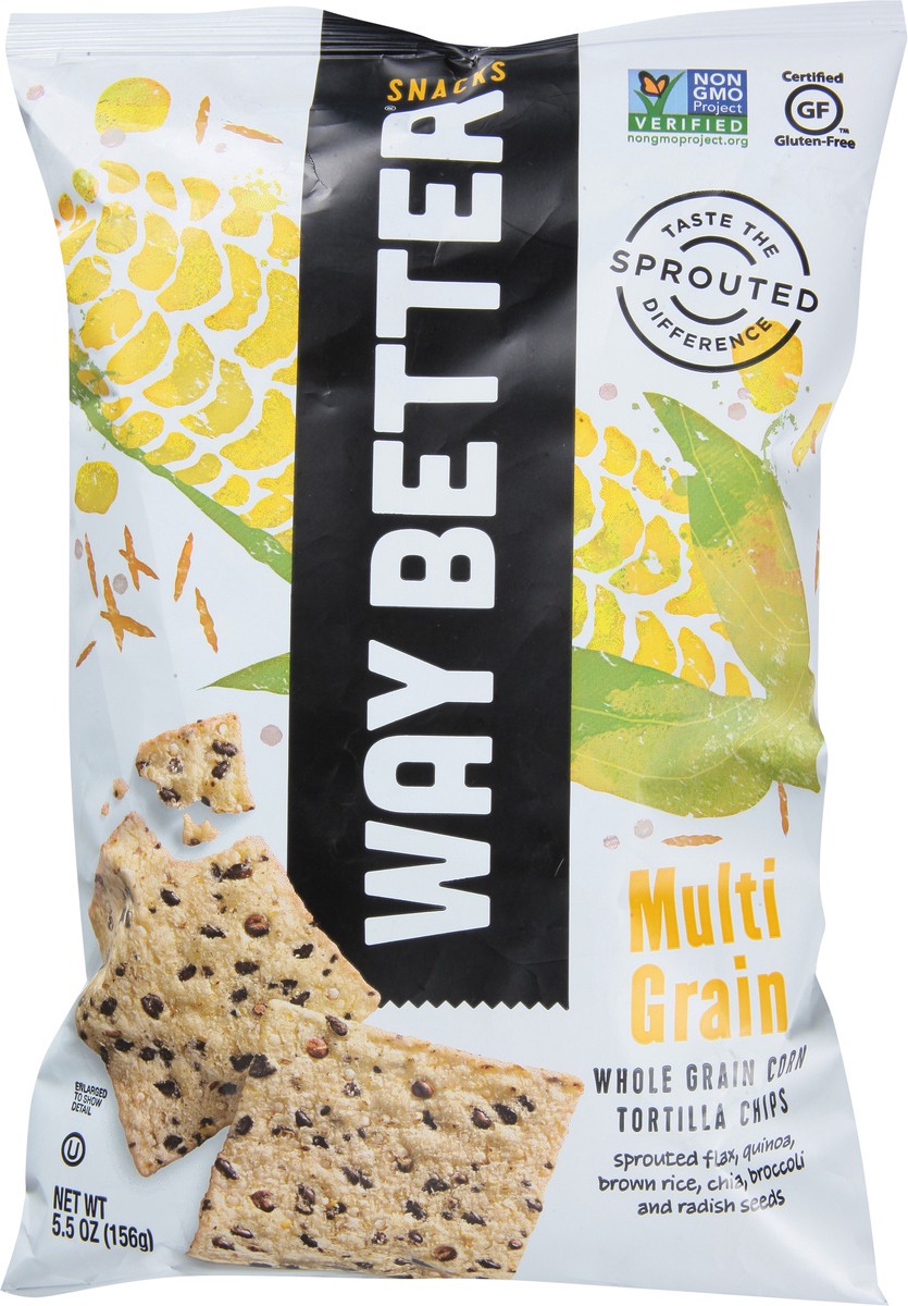 slide 3 of 14, Way Better Snacks Whole Grain Corn Multi Grain Tortilla Chips 5.5 oz, 5.5 oz