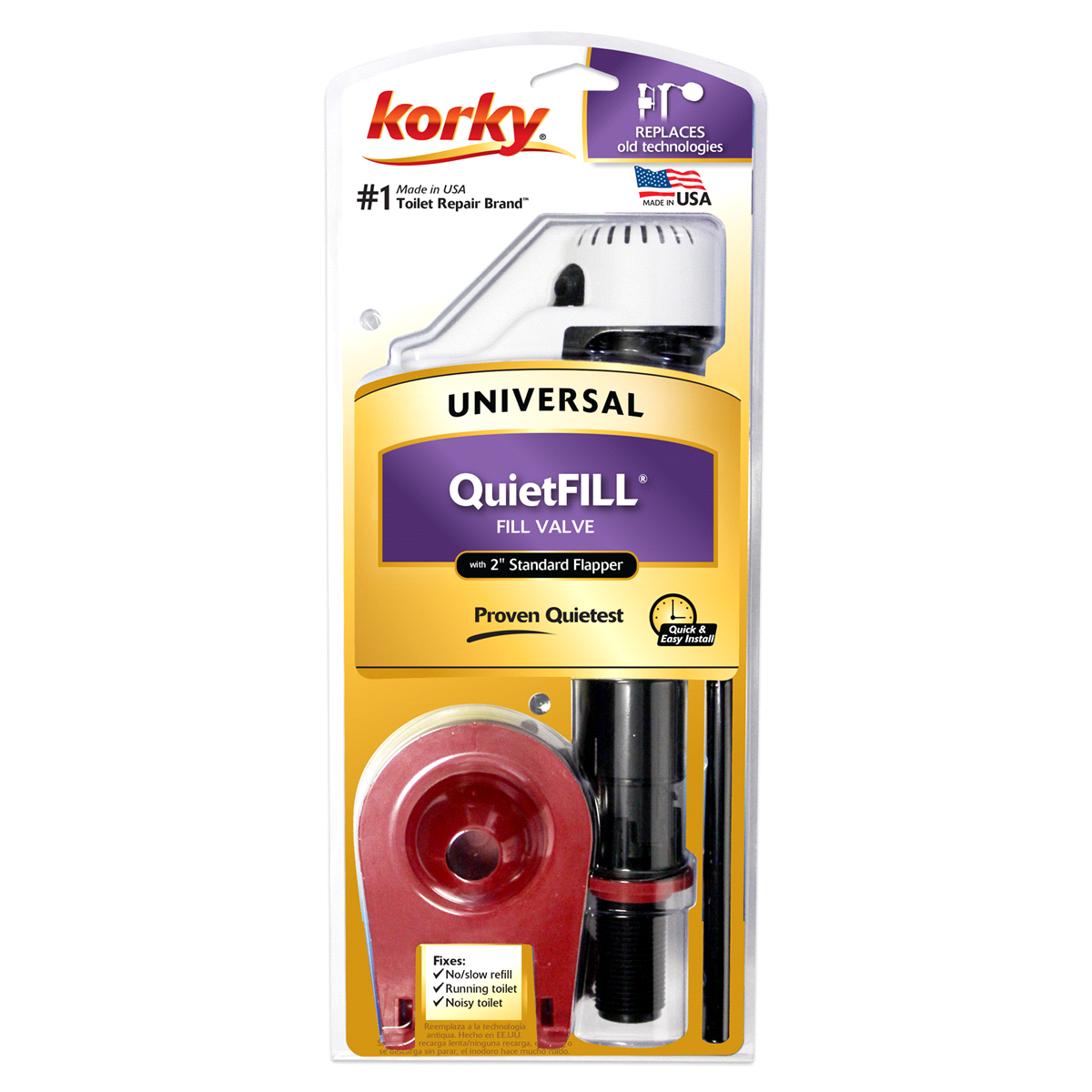 slide 1 of 17, Korky QuietFILL Fill Valve & Premium Flapper Kit, 1 ct