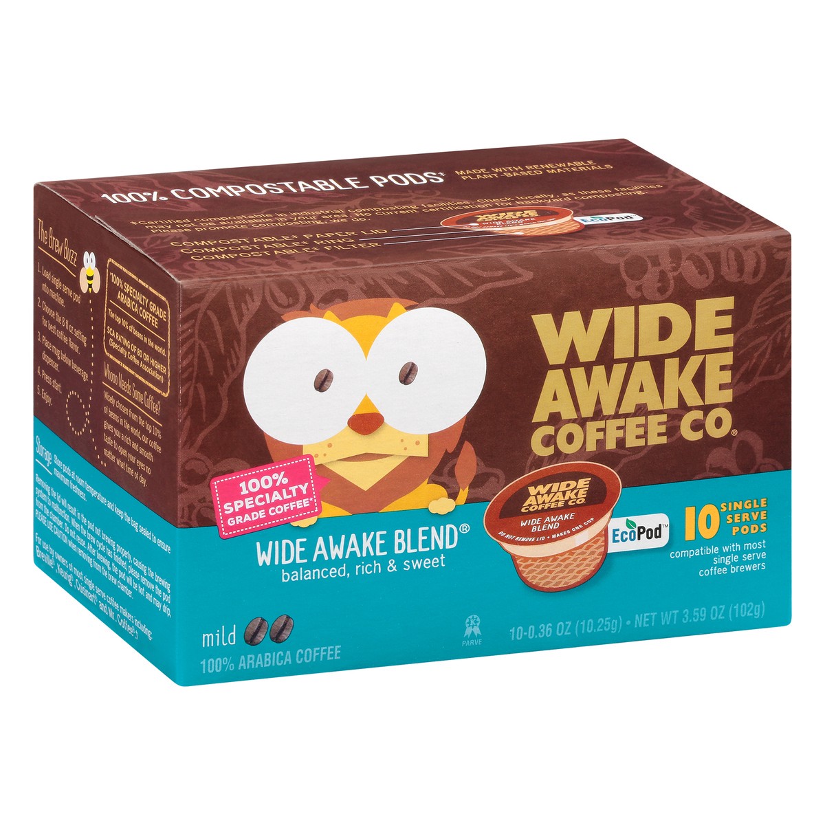 slide 5 of 15, Wide Awake Coffee Co. Single Serve Pods Mild Wide Awake Blend Coffee - 10 ct, 10 ct