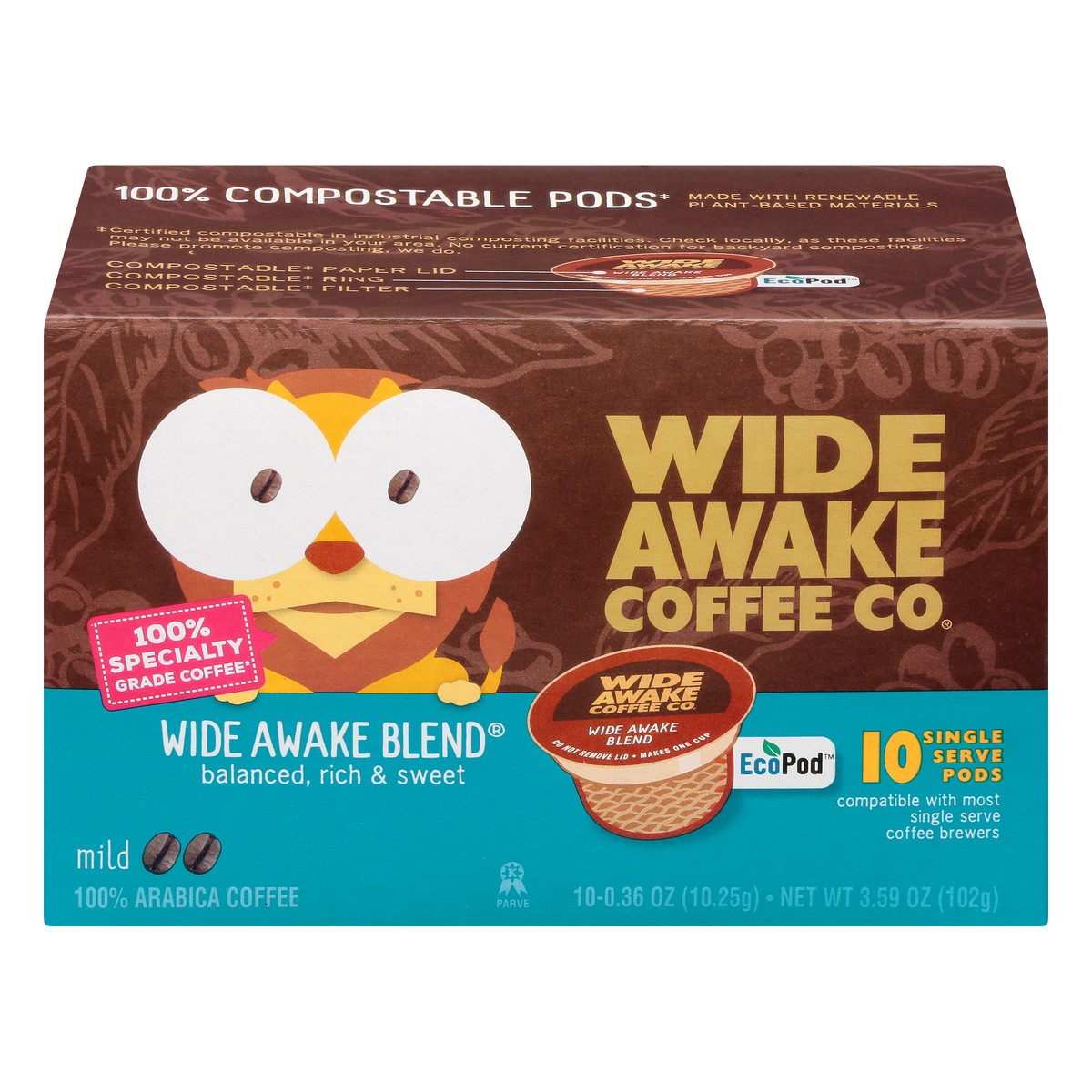 slide 9 of 15, Wide Awake Coffee Co. Single Serve Pods Mild Wide Awake Blend Coffee - 10 ct, 10 ct