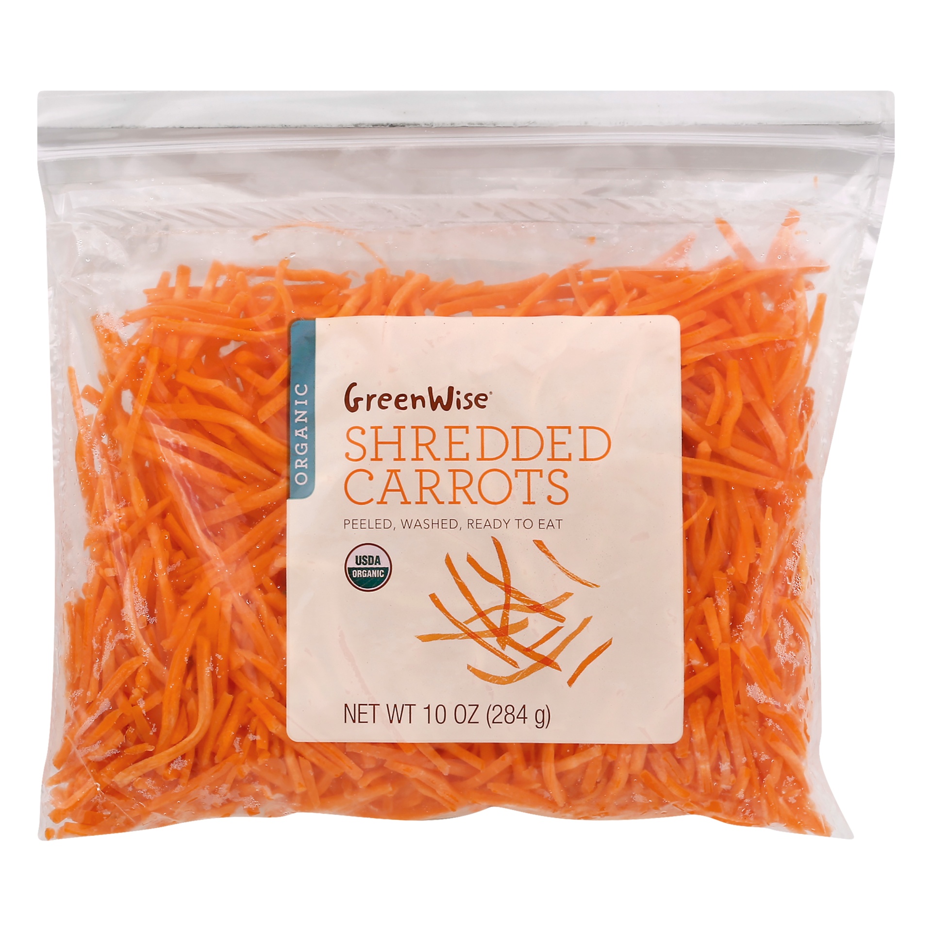 slide 1 of 1, GreenWise Organic Shredded Carrots, 10 oz