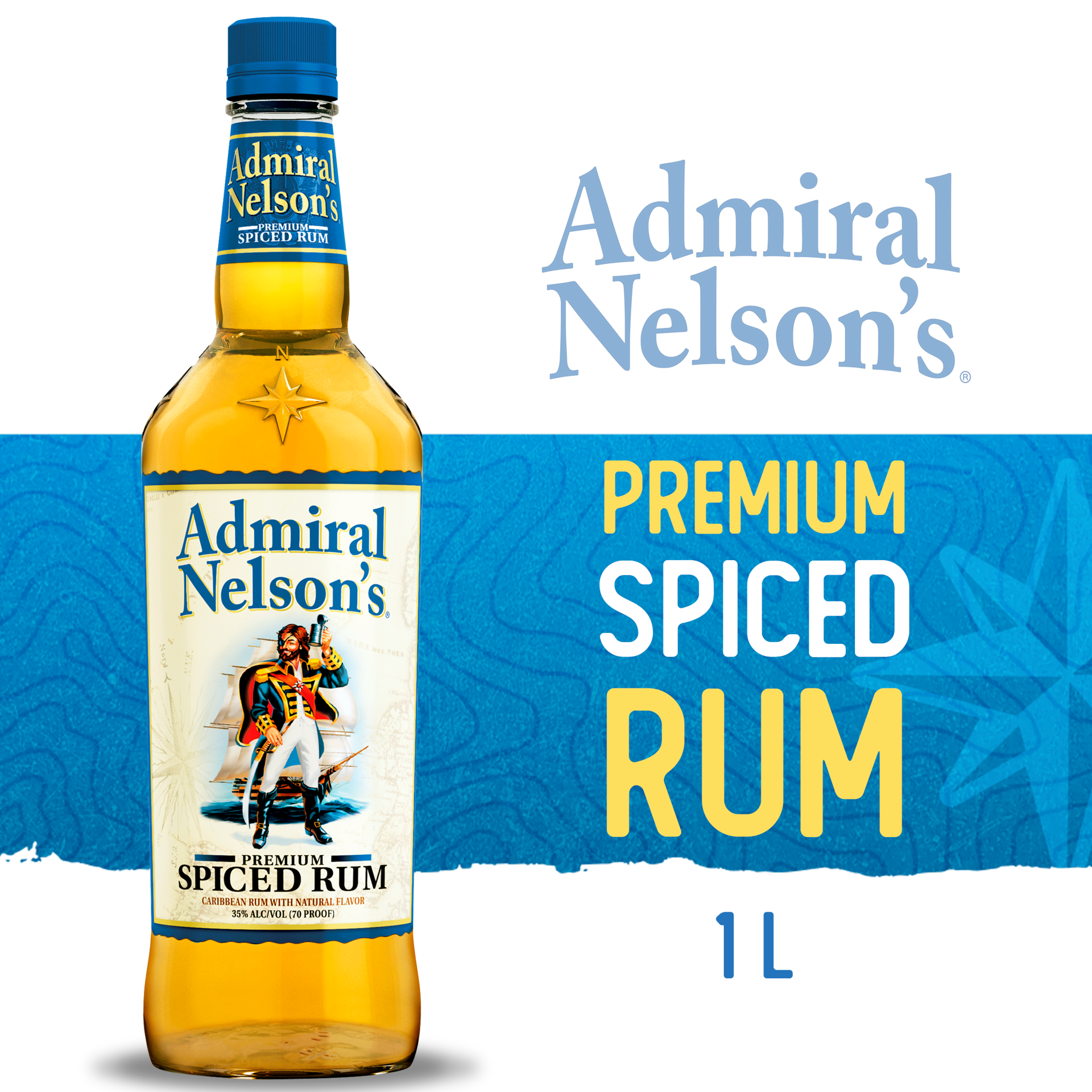 slide 2 of 3, Admiral Nelson's Rum 1 lt, 1 l