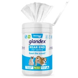 Vetnique Glandex Dog Wipes for Pets Cleansing & Deodorizing Anal Gland Hygienic Dog & Cat Wipes with Vitamin E, Skin Conditioners and Aloe (75ct)