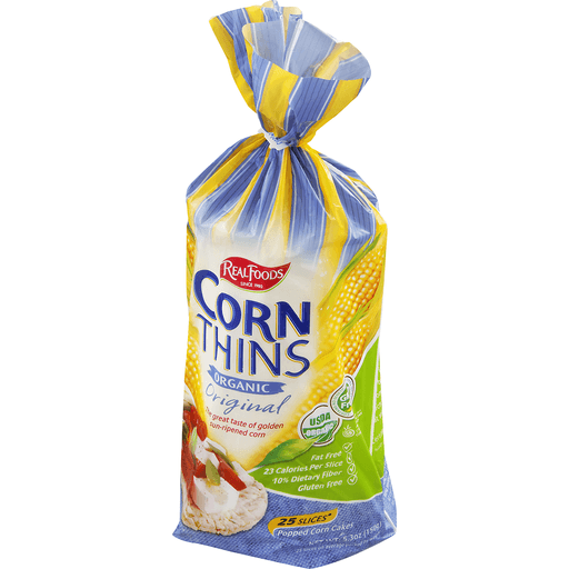 slide 7 of 8, Del Real Foods Corn Thins, 5.3 oz