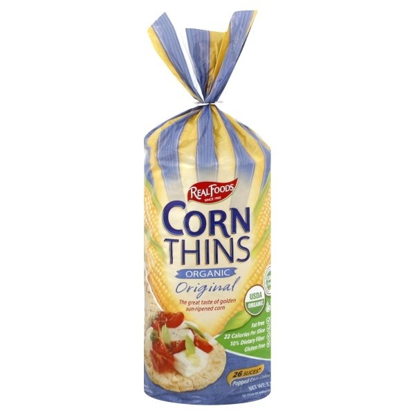 slide 1 of 1, Del Real Foods Corn Thins, 5.3 oz