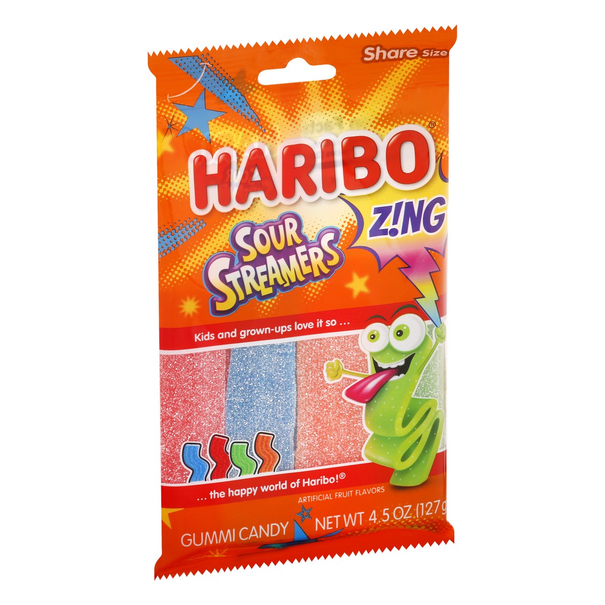 slide 8 of 12, Haribo Sour Streamers, 4.5 oz