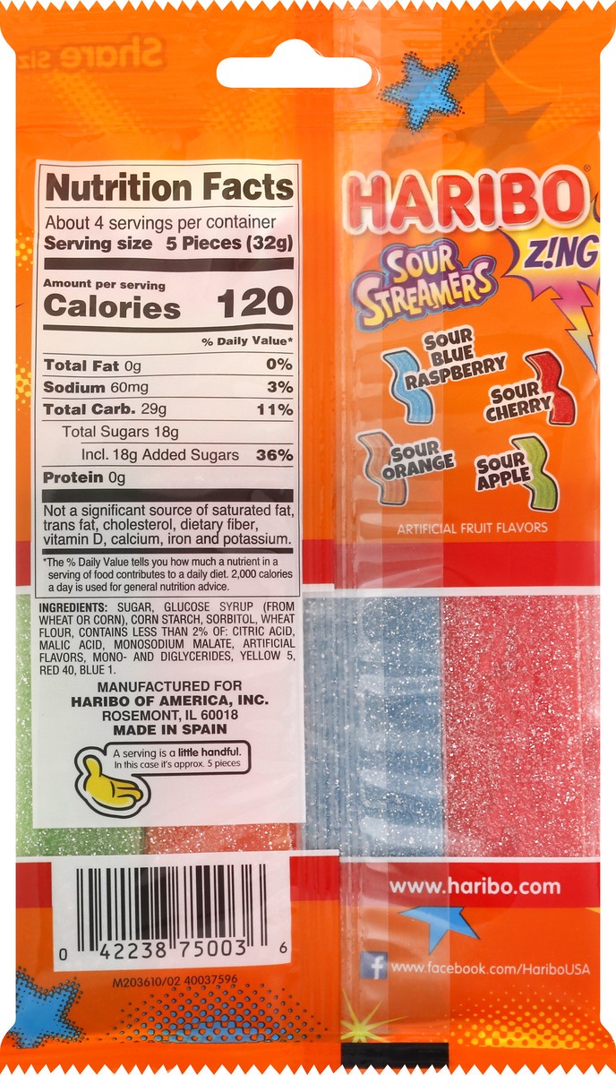 slide 11 of 12, Haribo Sour Streamers, 4.5 oz