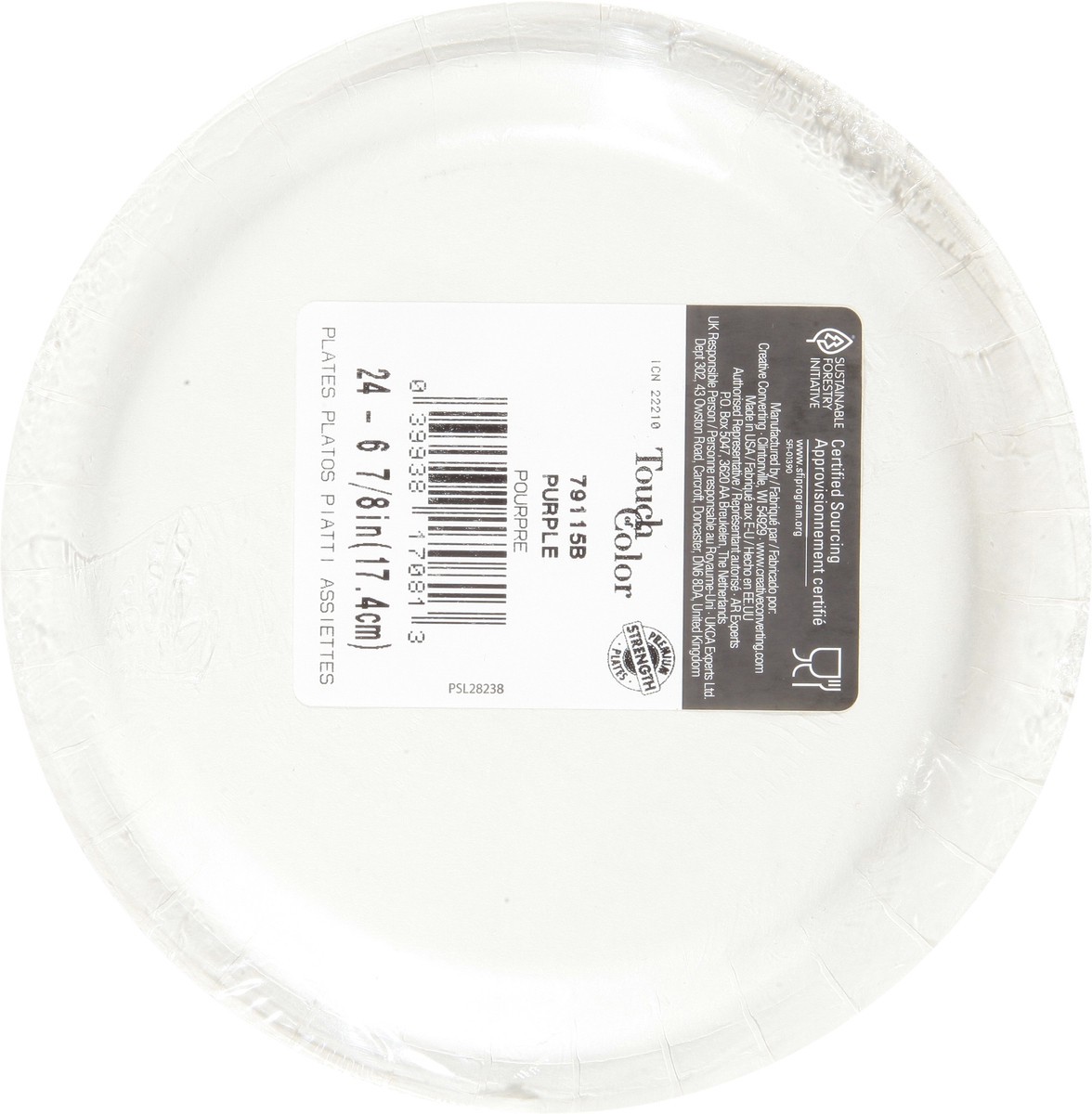 slide 2 of 11, Touch of Color Purple Plates 24 ea, 24 ct