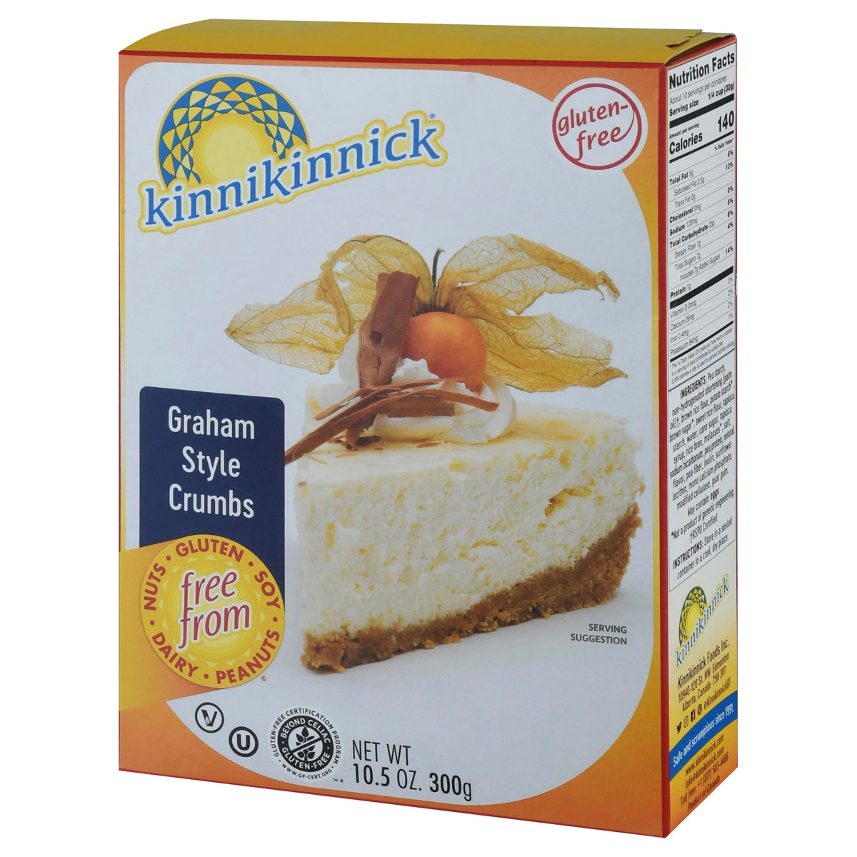 slide 6 of 13, Kinnikinnick Foods Kinnik Grahm Style Crumbs, 10.5 oz